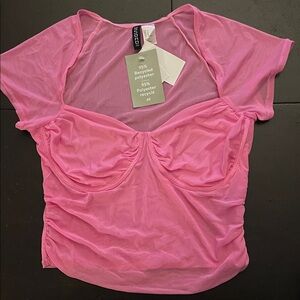 Divided Sheer Pink Top
